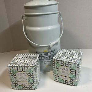 Beekman 1802 milk pail with 2 sparkling honeysuckle whipped body butter 8 oz
